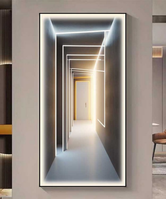 3D Effect Black Frame Modern  American Style With Lighting